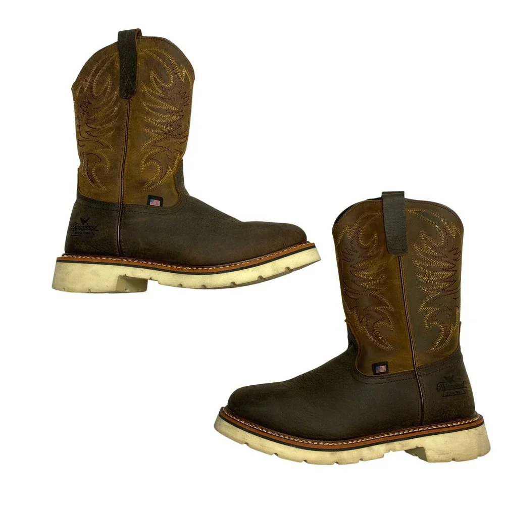 Thorogood Boots Mens 10 Brown 814-4332 Wellington Square Toe Work EH SR